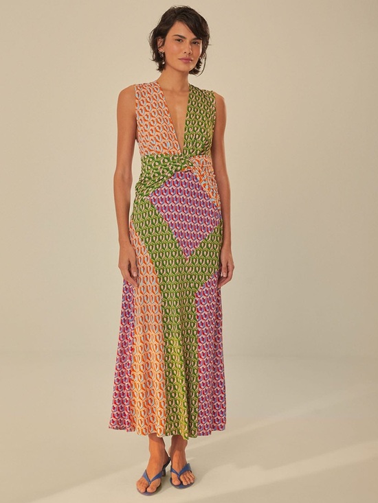 FARM Rio Dresses & Skirts - FARM Rio Mixed Cashew Knot Maxi Dress NWT XL